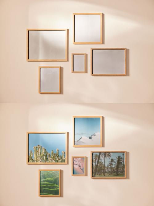 Group of Frame on Wall Mockup