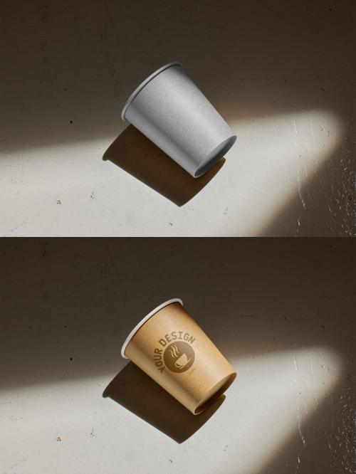 Paper Cup Mockup with Shadows