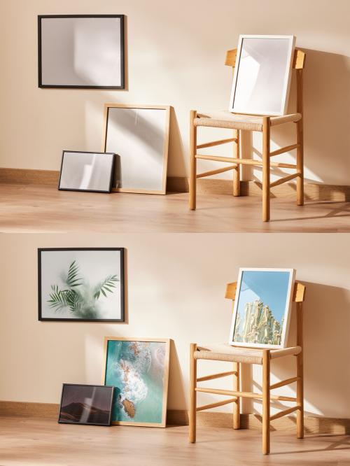 Group of Frame Mockups Scattered Around