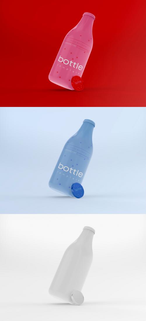 3D Glossy Bottle Mockup