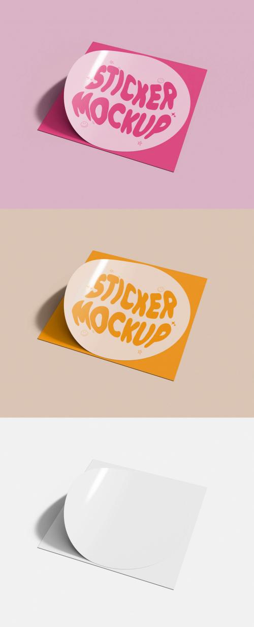 Adhesive Sticker Mockup