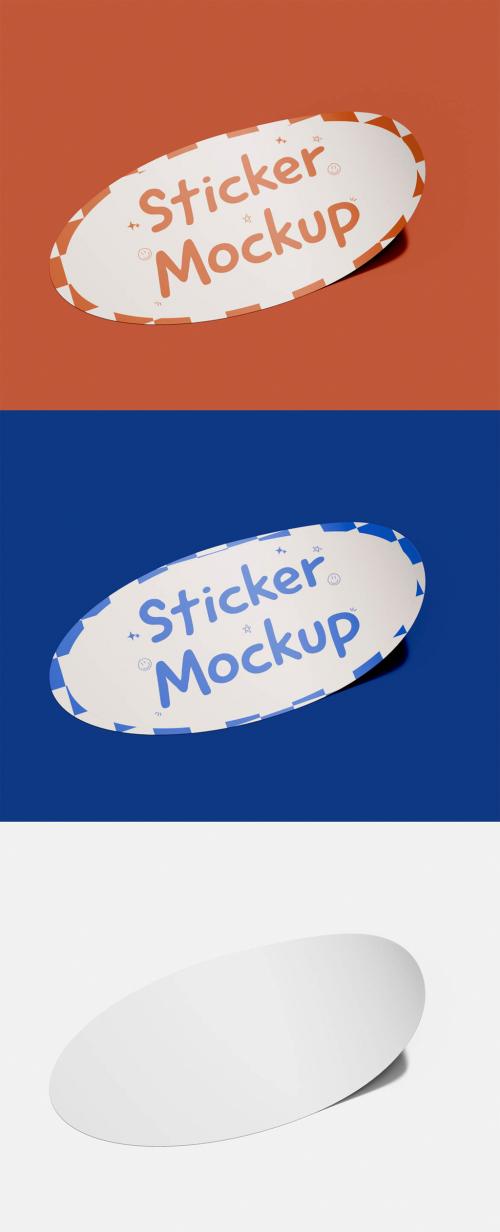 Isolated Adhesive Sticker Mockup