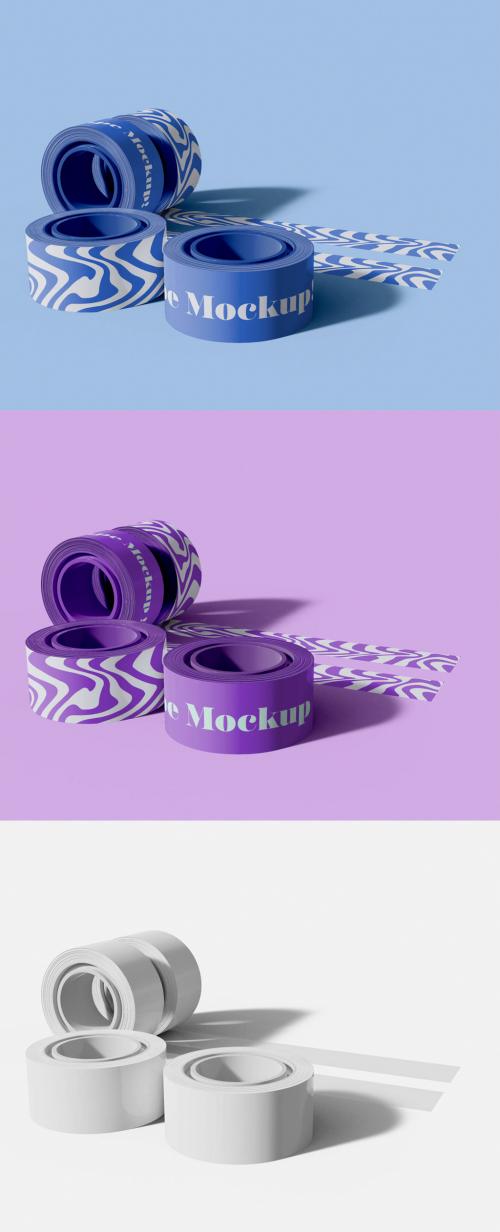 Four Adhesive Tape Mockup