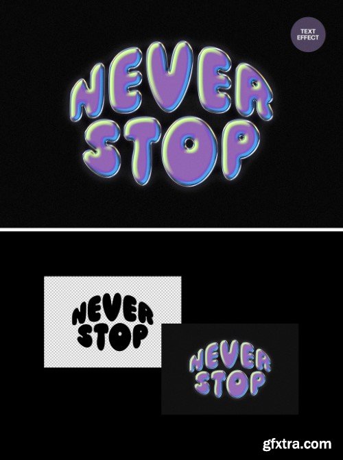 Purple Acid Chromatic Text And Logo Effect Mockup