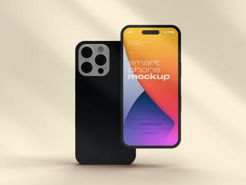 Phone Mockup Design with Editable Background