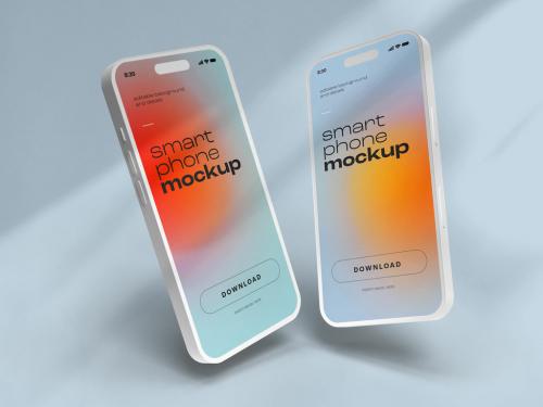 Smart Phone Mockup Design with Editable Background