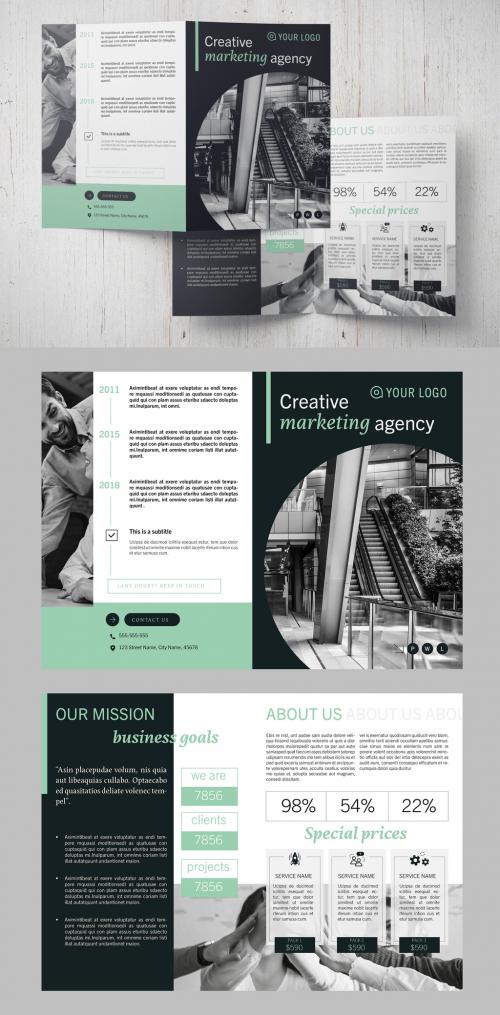 Bi Fold Roll Brochure Layout