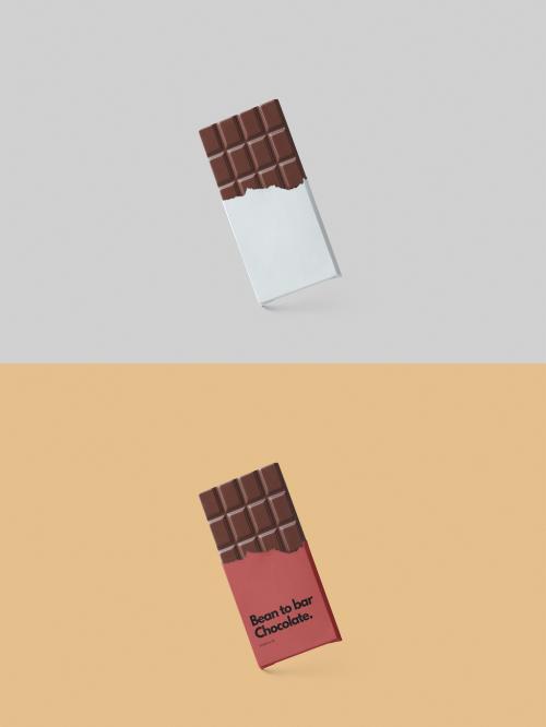 Half Open Chocolate Bar Wrapper Mockup