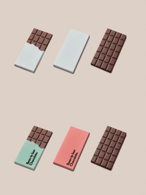 Three Chocolate Bar Mockup