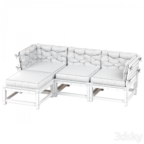 NAMMARO Modular 3-seater sofa with footstool IKEA