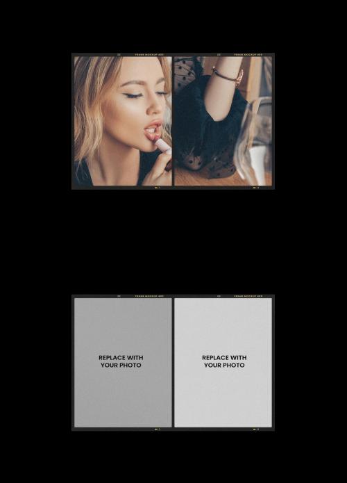 Photo Analog Film Frame Effect Mockup