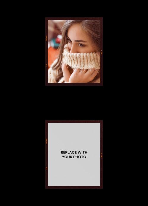 Photo Analog Film Frame Effect Slide Mockup