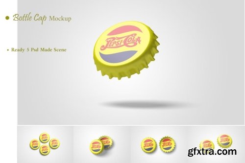 Bottle Cap Mockup Collections 14xPSD