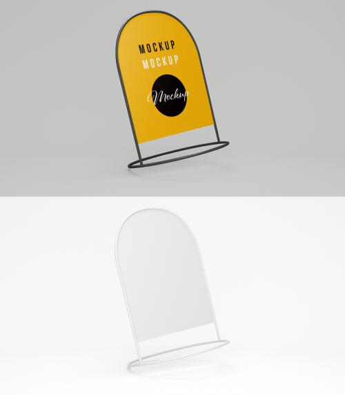 Floating Rounded Sandiwch Board Mockup