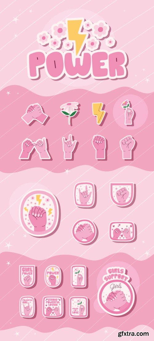 Girl Power Sticker Set