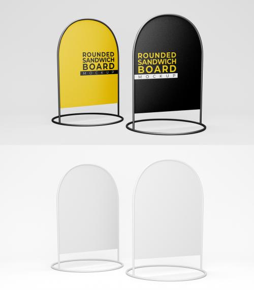 Set Rounded Street Board Mockup