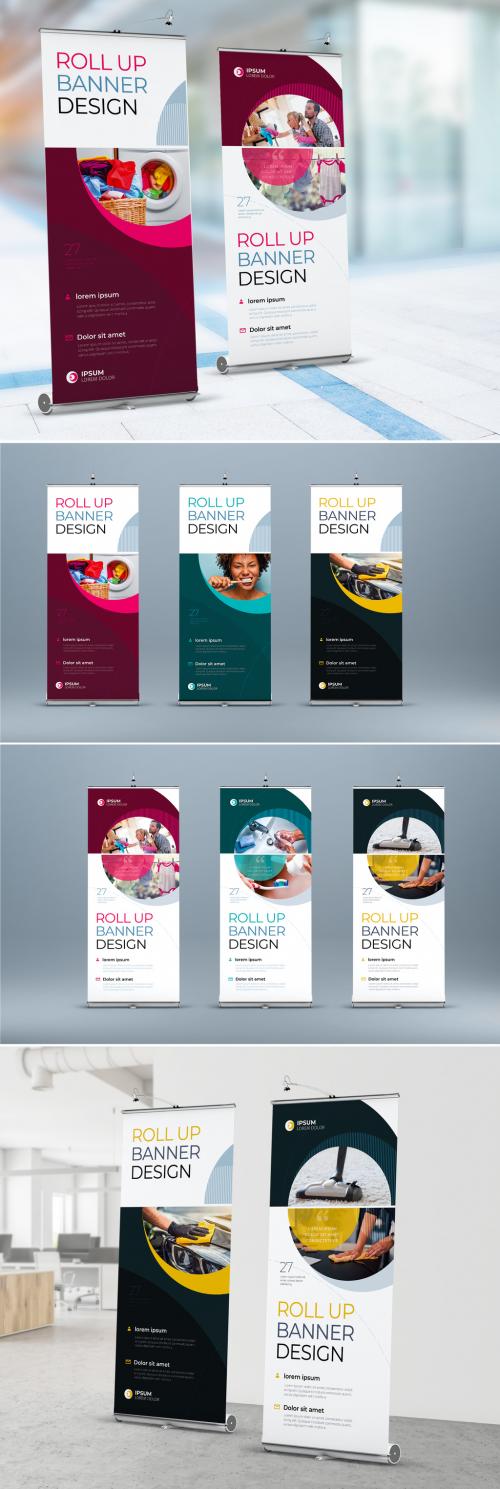 Roll Up Layout with Color Circle Elements