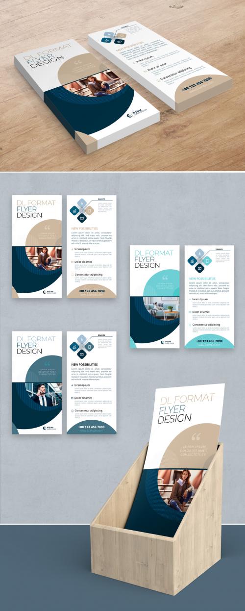 Business Dl Flyer Layout with Soft Circle Elements