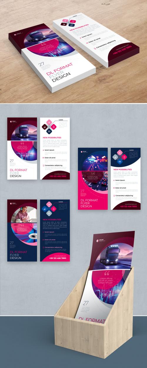 Business Dl Flyer Layout with Color Circle Elements