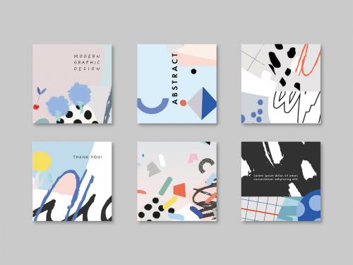 Set of Abstract Cards Layout