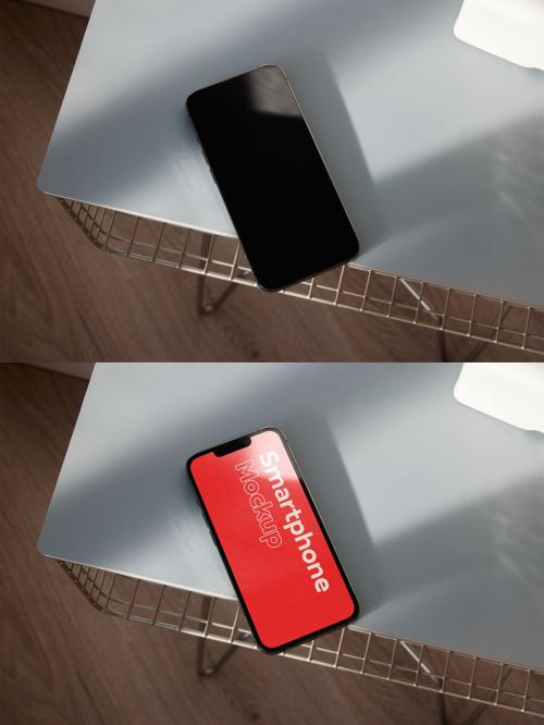 Smartphone Mockup on a SIde Table with Natural Light