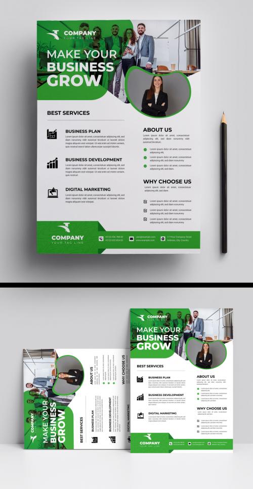 Minimal Flyer Template with Green Accents