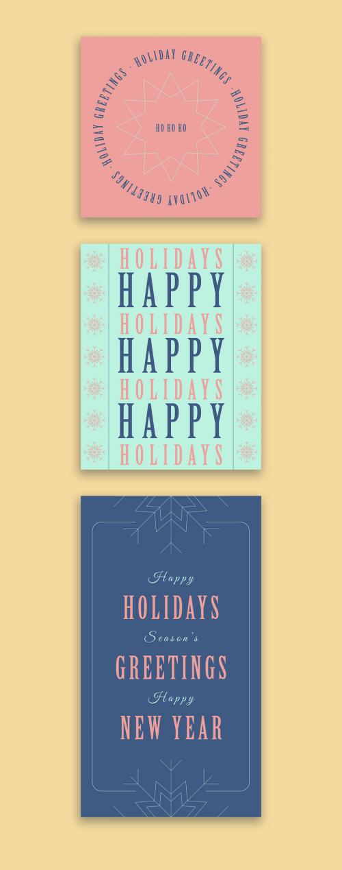 Typographic Holiday Social Media Set