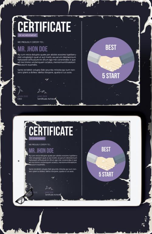 Certificate Layout with Dark Vintage Backgrounds