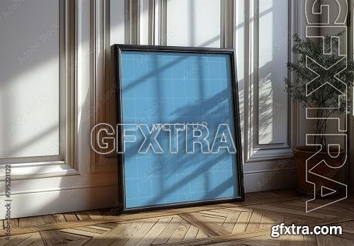 Big Black Frame Mockup With Generative ai 795221122