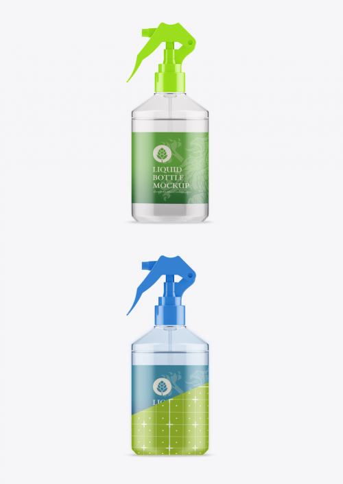 Clear Glass Spray Bottle Mockup