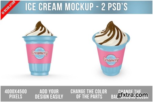 Ice Cream Mockup Collections 14xPSD