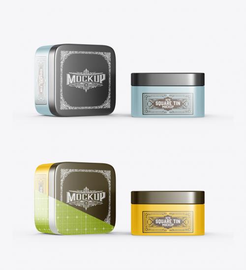 Colored Tin Mockup 