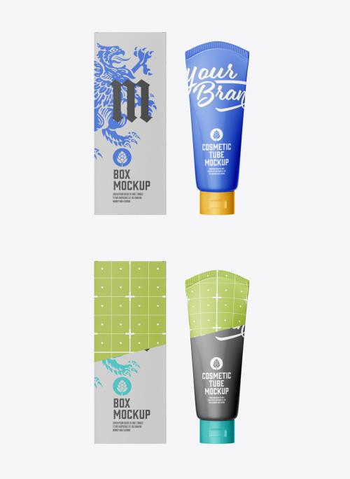 Box and Cosmetic Tube Mockup