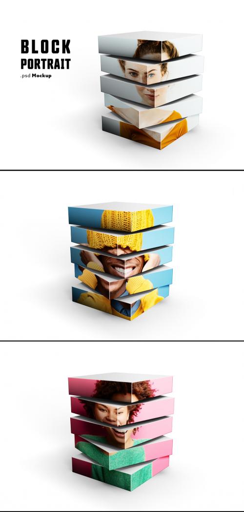 Block Portrait Mockup