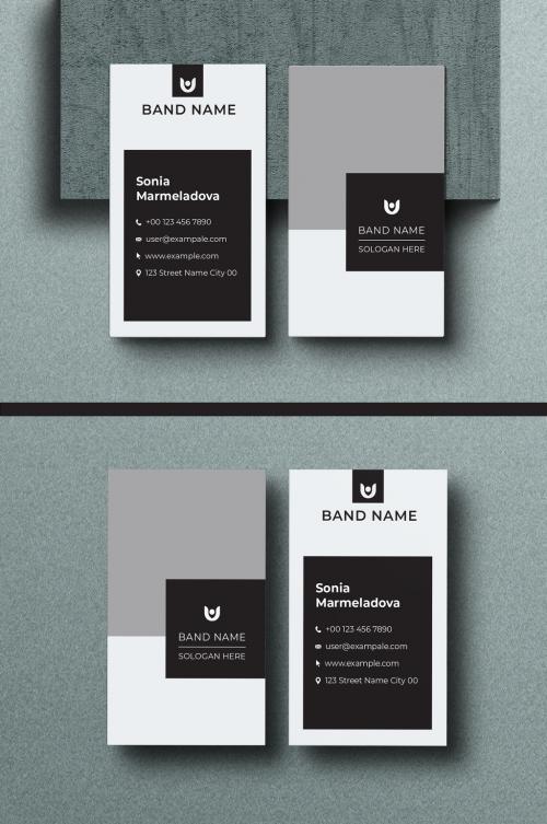 Black and White Business Card Layout