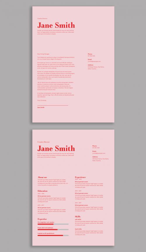 Pink Resume Layout Design