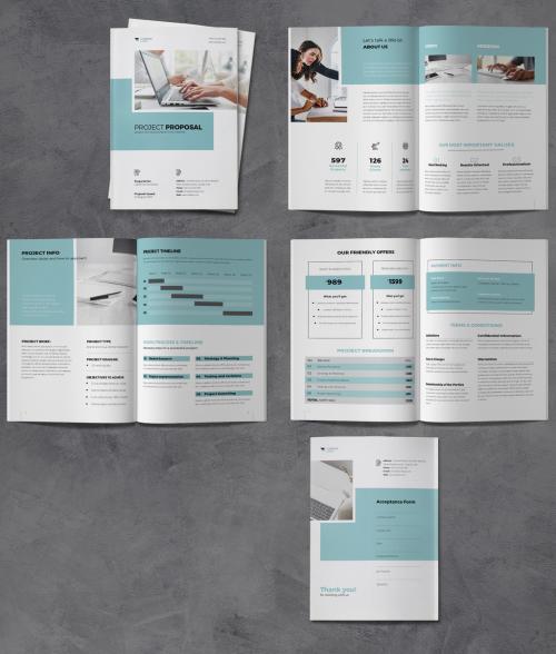 Proposal Brochure Template with Blue Accents