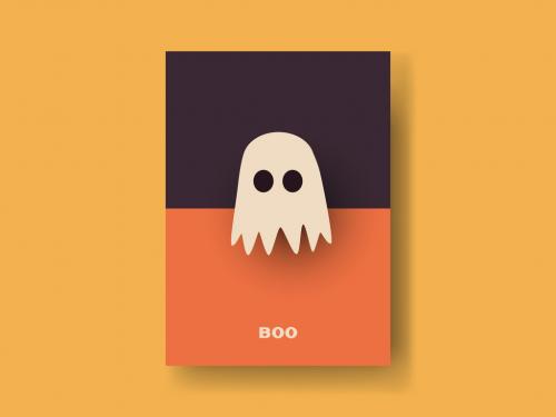 Simple Halloween Ghost Card