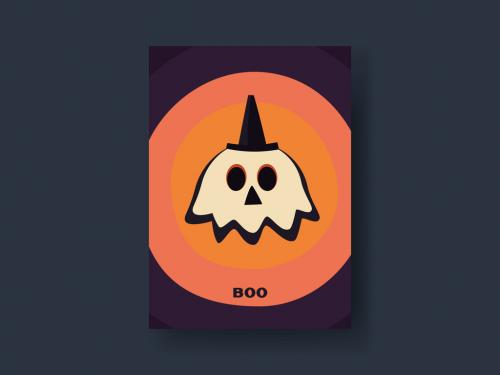 Halloween Party Ghost Card