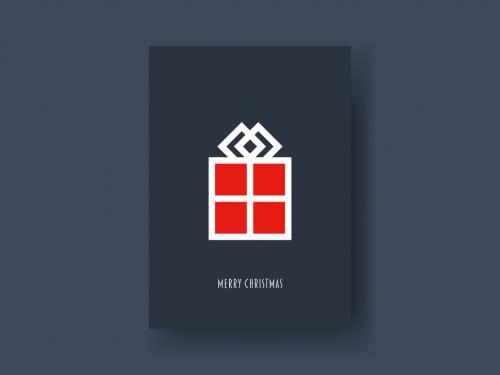 Minimal Design Present Christmas Card