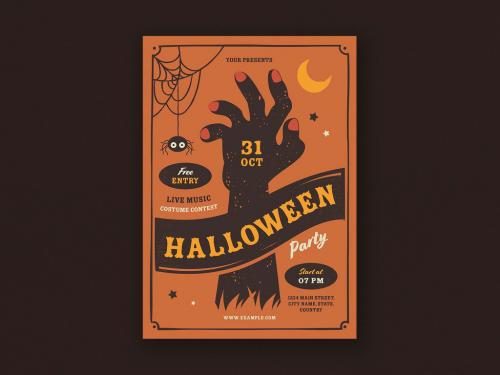 Halloween Zombie Party Flyer