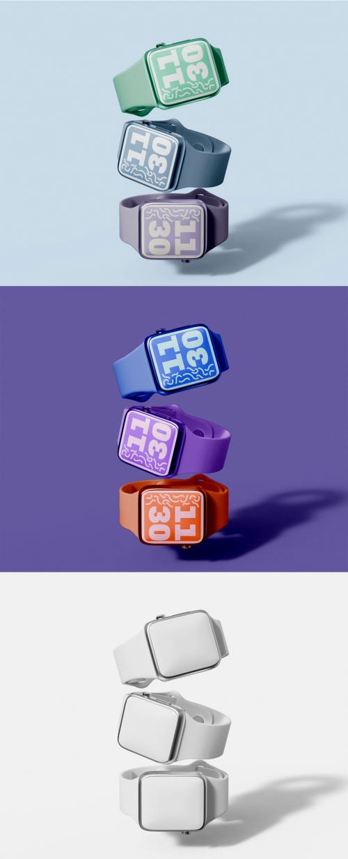 Three Smartwatch Mockup