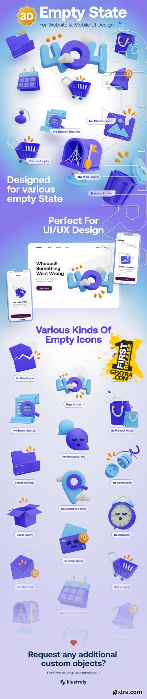 Stately - Empty State 3D Icon Set Model