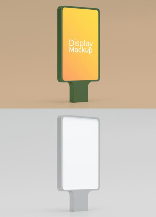 Outdoor Advertisement Billboard Mockup Side View