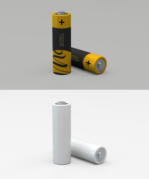 Two View Batteries Mockup