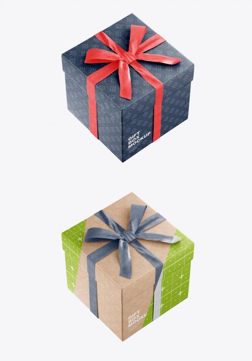 Glossy Gift Box Mockup