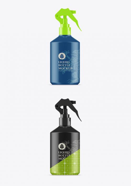 Plastic Spray Bottle Mockup