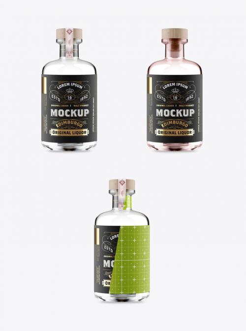 Gin Glass Bottle Mockup