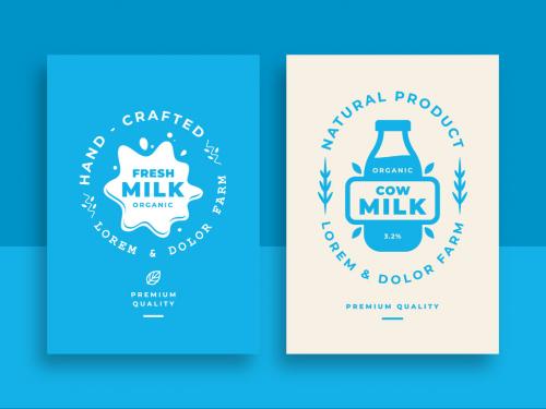 Vintage Milk Label Layout for Package