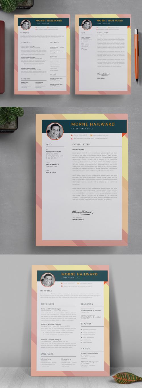 Creative Resume Template Multicolored Accents